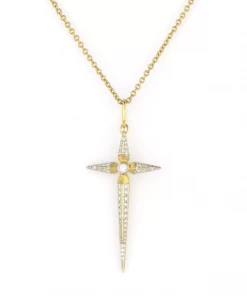 Wedding Jude Frances Lisse Long Dagger Pave Cross Pendant