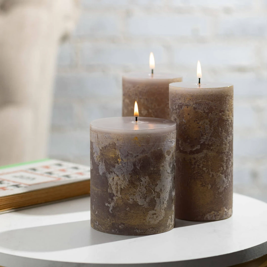 Vance Kitira Gifts By Occasion Candle "RITZ" Timber Pillar Gray (Available In 2 Sizes) 1 Vance Kitira Gifts By Occasion Candle "RITZ" Timber Pillar Gray (Available In 2 Sizes)