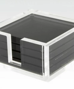Tizo Design Black Lucite Coaster Set Gifts By Occasion