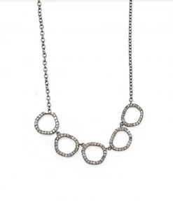 Vintage La Rose Open Circles Pave Diamond Necklace Gifts By Recipient