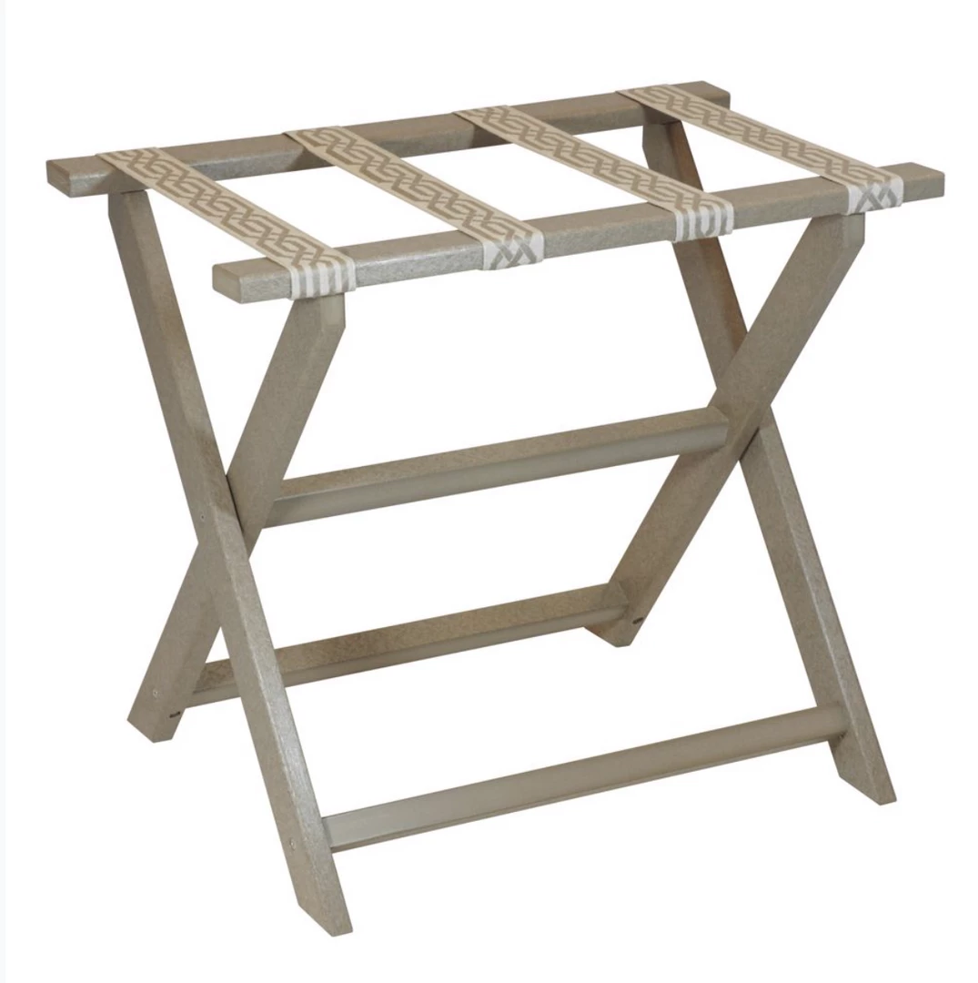 Gate House Furniture Gifts By Occasion Luggage Rack-Taupe Frame With Beige Chain Link Straps 1 Gate House Furniture Gifts By Occasion Luggage Rack-Taupe Frame With Beige Chain Link Straps