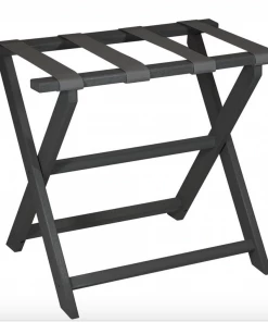 Gate House Furniture Luggage Rack- Black Frame With Zebra Straps Gifts By Occasion