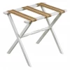 Gate House Furniture Luggage Rack-White Straight Frame With Burlap Straps
