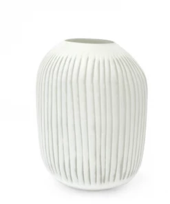 Palecek White Striped Vase - Available In 2 Sizes