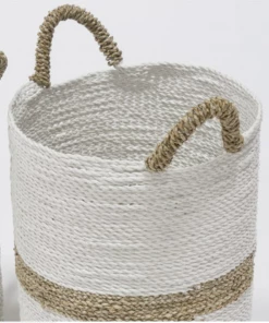 Palecek White & Natural Seagrass Basket Gifts By Occasion