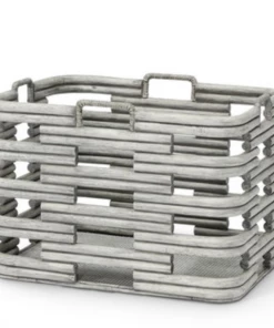 Palecek Gifts By Occasion Grey Rattan Woven Basket - Available In 2 Sizes