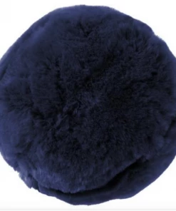 Evelyn Prelonge Navy Blue FAUX FUR Snowball Pillow