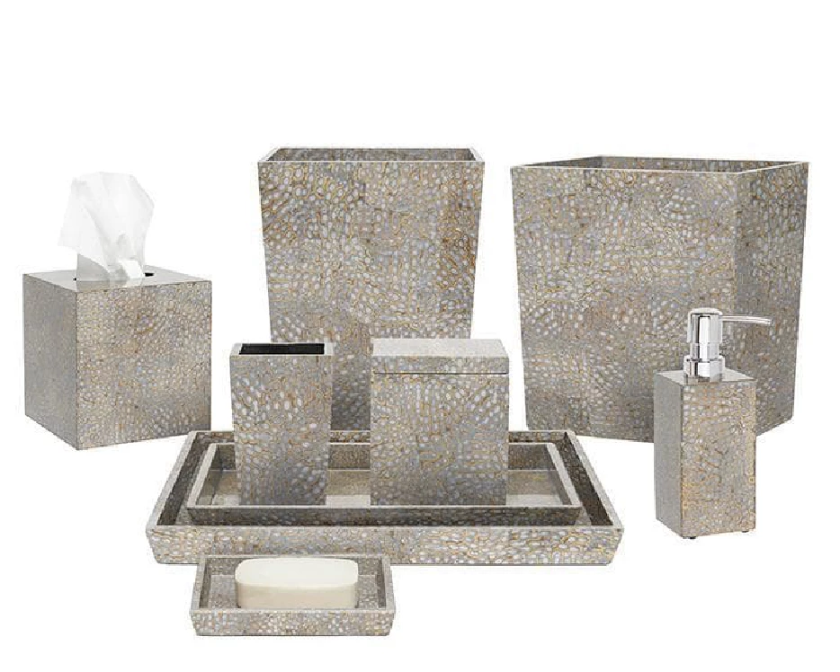 Pigeon & Poodle Bath Collection (Silver Lacquered Eggshell) 1 Pigeon & Poodle Bath Collection (Silver Lacquered Eggshell)