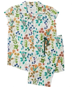 The Cat's Pajamas Gifts By Recipient Botanical Luxe Capri Pajama Set