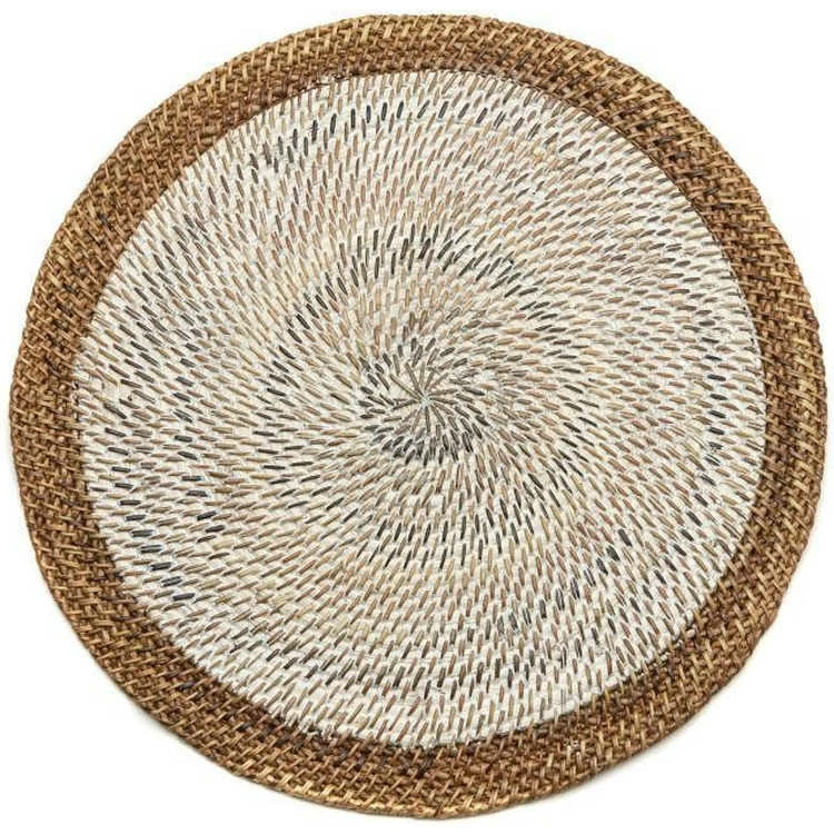 Deborah Rhodes Placemat Shaded Rattan White 1 Deborah Rhodes Placemat Shaded Rattan White