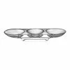 Nude Glassware Glass Three Section Curved Tray