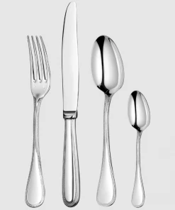 CHRISTOFLE 5-PIECE STAINLESS STEEL FLATWARE SET PERLES