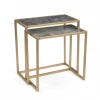 John Richard NESTING TABLES MARBLE TOP & GOLD FINISH Side Tables