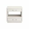 Interlude BEDSIDE CHEST NATURAL WHITE FAUX LINEN