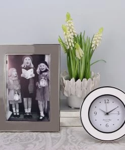 Addison Ross Alarm Clock White And Silver (Round) Gifts By Occasion