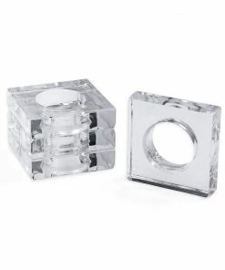Caspari Square Clear Acrylic Napkin Ring
