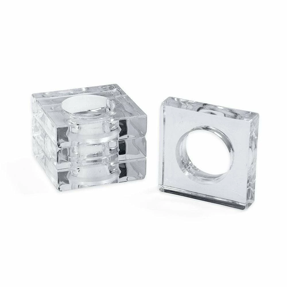 Caspari Square Clear Acrylic Napkin Ring 1 Caspari Square Clear Acrylic Napkin Ring