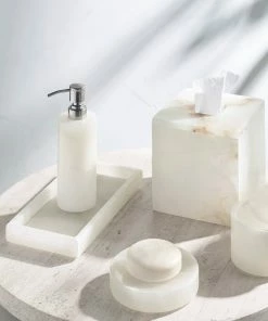 Kassatex Alabaster Waste Basket Host/Hostess