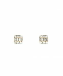 Vintage La Rose Gifts By Occasion 14k Gold Square Illusion Studs