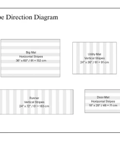 Chilewich Floormat Skinny Stripe Shag Mats Birch (Available In Sizes) Gifts By Occasion