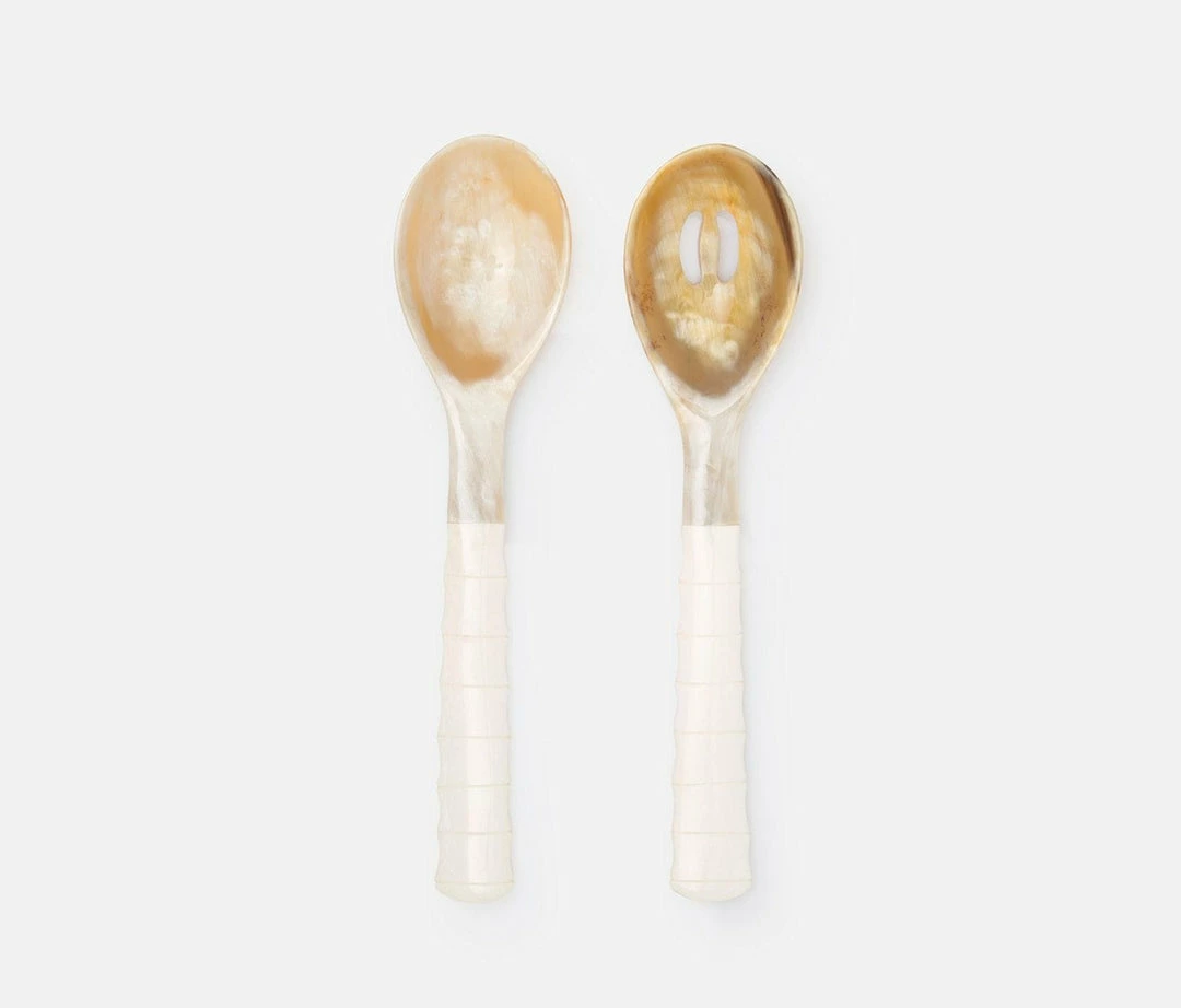 Serving Spoon 2-Piece Set Halette Natural By Blue Pheasant 1 Serving Spoon 2-Piece Set Halette Natural By Blue Pheasant