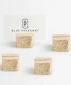 Card Holder Gold Cube Zachary By Blue Pheasant (Set Of 4) Gifts By Occasion