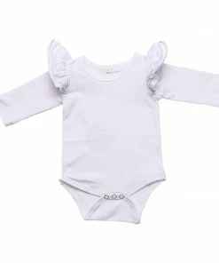 Mila And Rose Flutter White Bodysuit