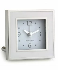 Addison Ross Alarm Clock White Enamel (Square)