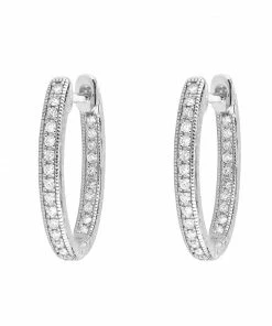 Jude Frances Delicate Small Oval Hoop Earrings (White Gold) Gifts By Occasion