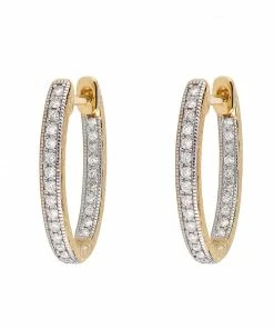 Gifts By Occasion Jude Frances Delicate Small Oval Hoop Earrings (Yellow Gold)