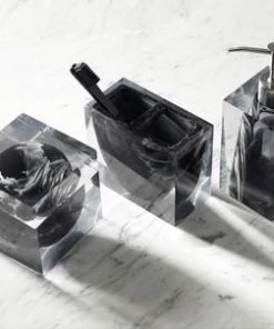 Kassatex Black & Acrylic Toothbrush Holder Bathroom Accessories