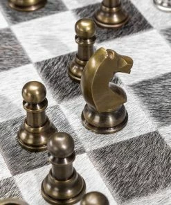 Interlude CHESS SET GREY HIDE