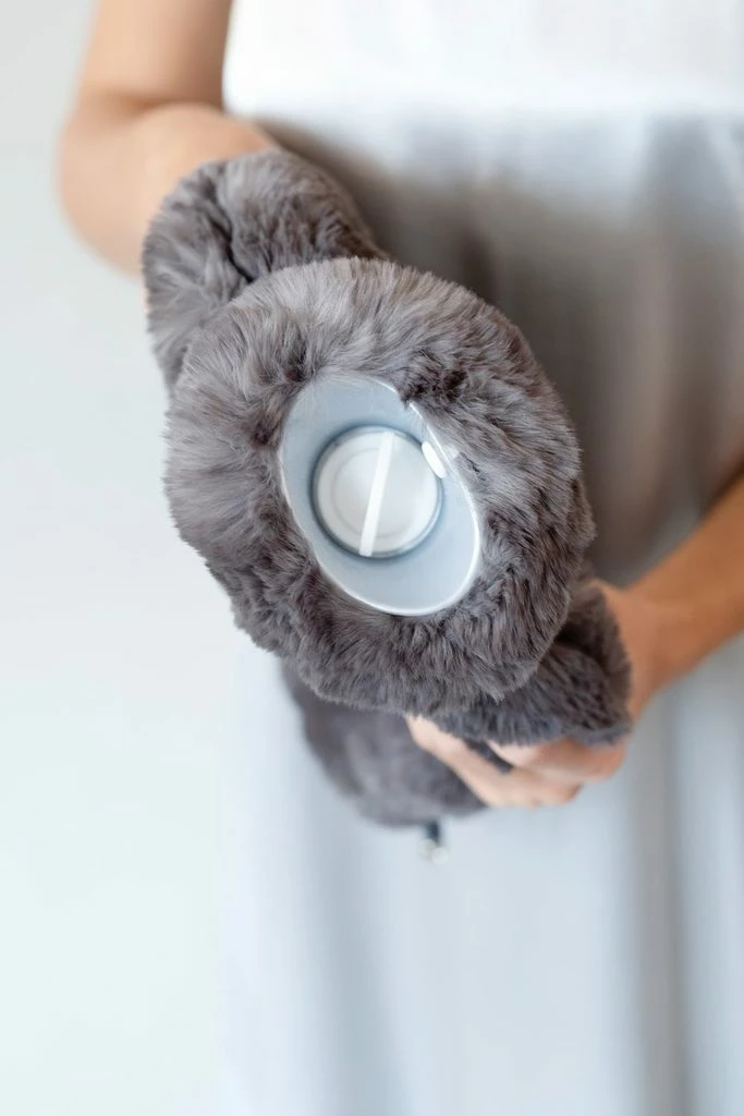 Evelyn Prelonge Smokey Grey Faux Fur WATER BOTTLE COVER Gifts By Occasion 2 Evelyn Prelonge Smokey Grey Faux Fur WATER BOTTLE COVER Gifts By Occasion