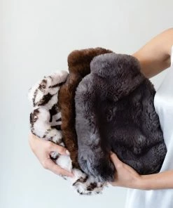 Evelyn Prelonge Gifts By Occasion Navy Blue Faux Fur WATER BOTTLE COVER