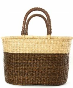 Swahili Modern Color Block Brown Shopping Tote