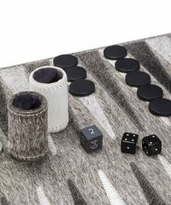 Interlude BACKGAMMON SET GREY HIDE Gifts By Occasion