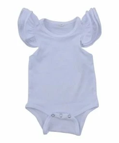 Mila And Rose Flutter Sleeve White Bodysuit