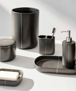 Kassatex Nero Black Toothbrush Holder