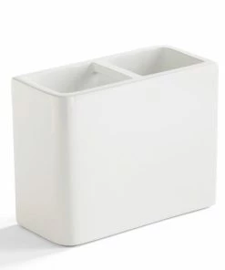Kassatex White Lacquer Toothbrush Holder