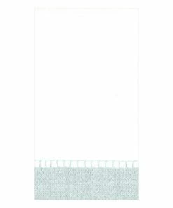 Caspari PAPER LINEN SILVER BORDER GUEST TOWEL Gifts By Occasion