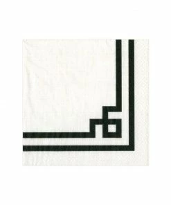 Caspari Gifts By Occasion BLACK AND WHITE RIVE PAPER COCKTAIL NAPKIN
