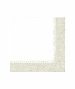 Caspari PAPER COCKTAIL NAPKIN LINEN NATURAL