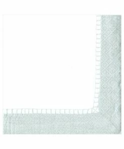 Caspari BORDER SILVER PAPER LUNCH NAPKIN LINEN