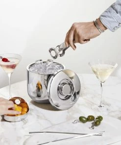 CHRISTOFLE STAINLESS STEEL INSULATED ICE BUCKET