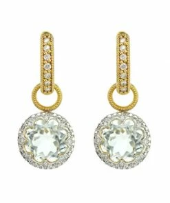 Jude Frances Provence Delicate Pave Trio Round Stone Earring Charms