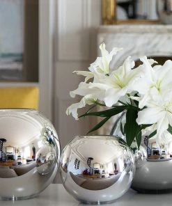 CHRISTOFLE UNI METALLIZED GLASS VASES Host/Hostess