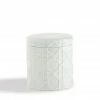 Kassatex White Rattan Cotton Jar