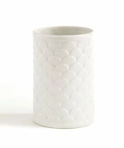 Kassatex Scalloped White Tumbler